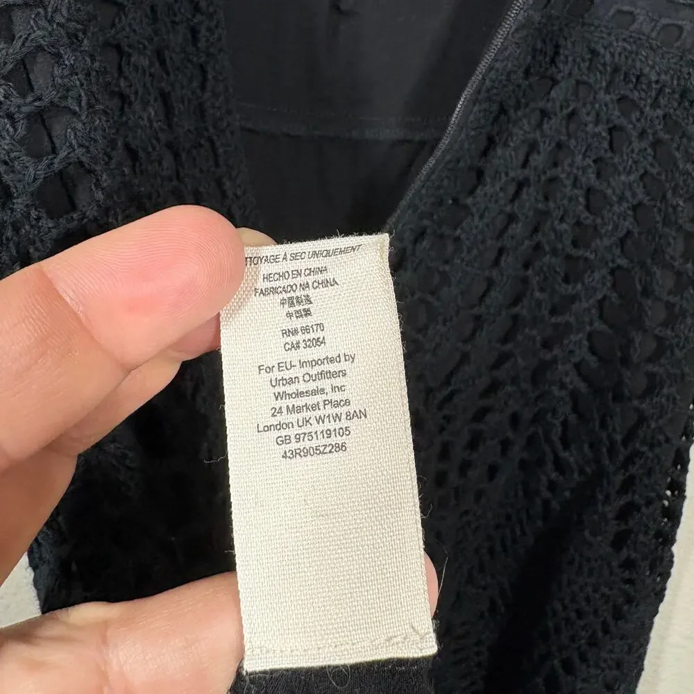 Free People Limited Edition 0 Little Debbie Crochet Dress Black Sleeveless - Picture 10 of 10